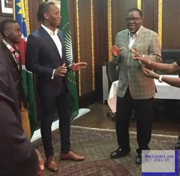 Didier Drogba Meets Namibia President, Hage Giengob